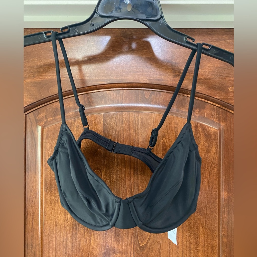 J. Crew 1993 underwire bikini top in black Sz 34D new